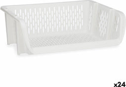 Groentemand Wit Polypropyleen (30 x 13,5 x 38,7 cm) (24 Stuks)