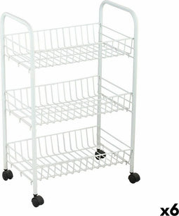 Groentetrolley Confortime Wit Metaal 3 Planken 40 x 26 x 62 cm (6 Stuks)