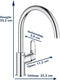 GROHE BauFlow Keukenkraan - hoge draaibare uitloop - chroom - 31538001