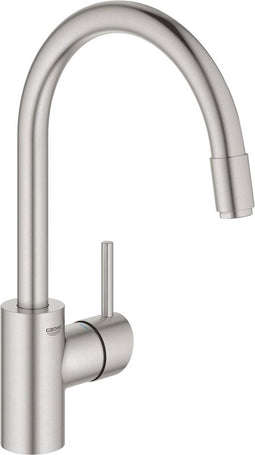 GROHE Concetto keukenkraan - draaibare C-uitloop - uittrekbare handdouche - RVS (supersteel) - 32663DC3