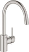 GROHE Concetto keukenkraan - draaibare C-uitloop - uittrekbare handdouche - RVS (supersteel) - 32663DC3