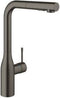 GROHE Essence New keukenkraan - Hoge uitloop - Met uittrekbare handdouche - Dual spray - Hard Graphite geborsteld (mat antraciet)