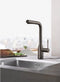 GROHE Essence New keukenkraan - Hoge uitloop - Met uittrekbare handdouche - Dual spray - Hard Graphite geborsteld (mat antraciet)