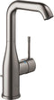 GROHE Essence New Wastafelkraan - hoge draaibare uitloop - met trekwaste - hard graphite geborsteld (mat antraciet)- Waterbesparend