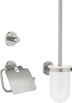 GROHE Essentials Accessoireset - Toiletrolhouder - Toiletborstelset - Haak - Supersteel (rvs)