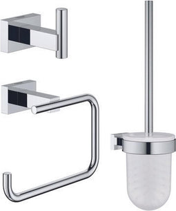 GROHE Essentials Cube Accessoireset - Toiletrolhouder - Toiletborstelset - Handdoekhaak - Chroom
