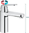 GROHE Eurosmart Cosmopolitan Wastafelkraan - Waterbesparend - Zonder waste - Chroom