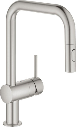 GROHE Minta keukenkraan - Met uittrekbare handdouche - 2 straalsoorten - RVS (supersteel)