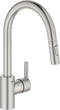 GROHE QuickFix Feel 1-gats keukenkraan met hoge uitloop met uittrekbare dual spray supersteel