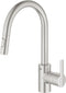 GROHE QuickFix Feel 1-gats keukenkraan met hoge uitloop met uittrekbare dual spray supersteel