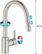 GROHE QuickFix Feel 1-gats keukenkraan met hoge uitloop met uittrekbare dual spray supersteel