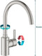 GROHE QuickFix Feel Mengkraan 1-Gats Met Instelbare Hoge Uitloop Supersteel RVS