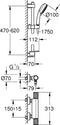 GROHE QuickFix Precision Feel Thermostatische Douchekraan - met glijstangset - EcoJoy - CoolTouch - chroom - 34791000