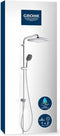 GROHE QuickFix Vitalio Comfort 250 Flex douchesysteem met omstelling voor wandmontage - Waterbesparend - Chroom