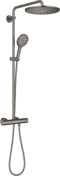Grohe Rainshower SmartActive 310 douchesysteem rond thermostatisch hoofddouche Ø31cm en handdouche Ø13cm brushed hard graphite