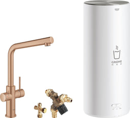 GROHE Red 3IN1 kokendwaterkraan - L uitloop - 7L boiler - mengventiel - warm sunset geborsteld (mat brons) - 30324DL1