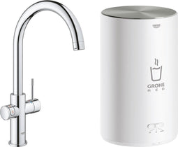 GROHE Red Compact 3 in 1 Kokendwaterkraan - C-uitloop - 4L boiler – Chroom