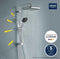 Grohe Vitalio 250 douchesysteem met omstelling, waterbesparend, 8 L per minuut (voor bestaande armaturen, 2 straalsoorten, Doucheglijstang 74 cm), vierkant, chroom, 26698001