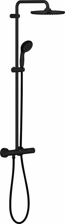 GROHE Vitalio Start Regendouche 250 - Ø 25 cm - Waterbesparend - Inclusief thermostaatkraan - Mat zwart