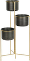 Grondlegger DKD Home Decor 30 x 21 x 80 cm Zwart Gouden Metaal