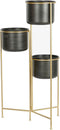 Grondlegger DKD Home Decor 30 x 21 x 80 cm Zwart Gouden Metaal