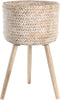 Grondlegger DKD Home Decor 31 x 31 x 52 cm Natuurlijk Wit Bamboe Decapé
