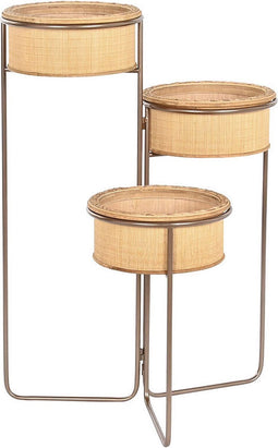 Grondlegger DKD Home Decor 55 x 42 x 79 cm Zwart Bruin Ijzer Bamboe Tropisch