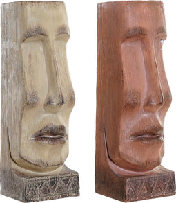 Grondlegger DKD Home Decor Beige Hars Terra cotta (2 pcs) (16 x 17 x 49 cm)