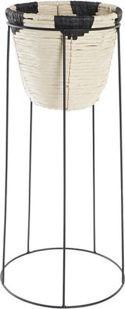 Grondlegger DKD Home Decor Natuurlijk Zwart Metaal Koloniaal Vezel (30 x 30 x 62 cm)