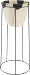 Grondlegger DKD Home Decor Natuurlijk Zwart Metaal Koloniaal Vezel (30 x 30 x 62 cm)