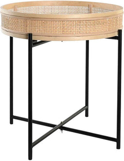 Grondlegger DKD Home Decor Natuurlijk Zwart Metaal Rotan Scandinavisch (43 x 43 x 46 cm)