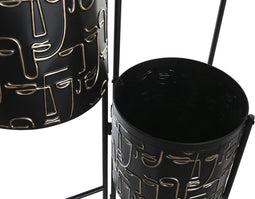 Grondlegger DKD Home Decor Zwart Gouden Metaal Gezicht 22 x 22 x 93 cm