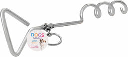 Grondpen/aanlegspiraal - voor hondenlijn - met ring - metaal - 41 cm