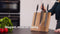 Groot Houten Messenblok Magnetisch Coninx Quin XL 27.5x27.5CM | Messenmagneet zonder messen | Messenhouder | Antislip - RVS-Acacia hout.