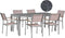 GROSSETO - Tuinset met 6 stoelen- Beige/Grijs - Graniet