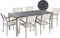 GROSSETO - Tuinset met 6 stoelen - Wit/Zwart - Graniet
