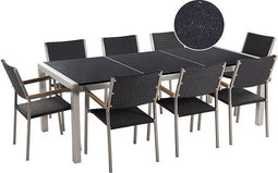 GROSSETO - Tuinset voor 8 - Driedelig - Zwart - Graniet
