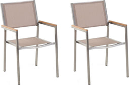 GROSSETO - Tuinstoel set van 2 - Beige - Polyester