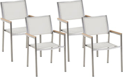 GROSSETO - Tuinstoel set van 4 - Wit - Polyester