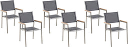 GROSSETO - Tuinstoel set van 6 - Grijs - Polyester