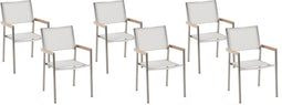 GROSSETO - Tuinstoel set van 6 - Wit - Polyester