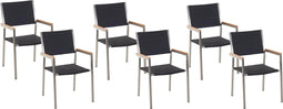 GROSSETO - Tuinstoel set van 6 - Zwart - PE rotan