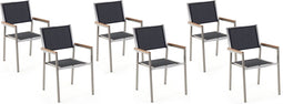 GROSSETO - Tuinstoel set van 6 - Zwart - Polyester