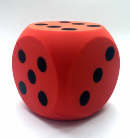 Grote dobbelsteen - rood - 16 x 16 cm - foam - groot formaat - dobbelspel dobbelsteen