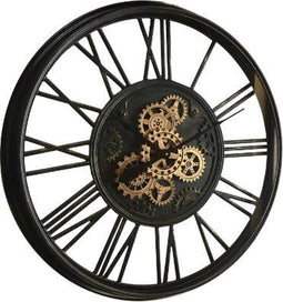 Grote klok Matteo - Wandklok industrieel - Klok met tandwielen 86 cm