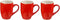 Grote Secret de Gourmet koffie mokken, rood, 360 ml, 6 stuks