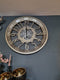 Grote wandklok XL - Wandklok industrieel - Klok met tandwielen 80 cm