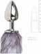 Grote zilverkleurige buttplug met grijze vossenstaart