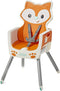 Grow-With-Me 4-in-1 kinderstoel, aanpasbare, ruimtebesparende babystoel, booster en peuterstoel, met herbruikbare onderzetter en vaatwasmachinebestendig dienblad, in vos-design