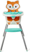 Grow-With-Me 4-in-1 kinderstoel, aanpasbare, ruimtebesparende babystoel, booster en peuterstoel, met herbruikbare onderzetter en vaatwasmachinebestendig dienblad, in vos-design